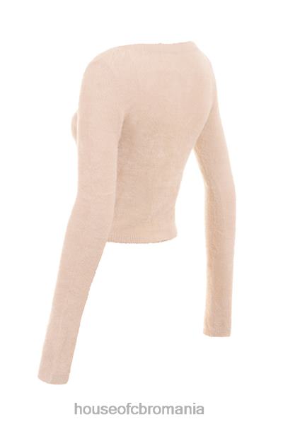 îmbrăcăminte House of CB gene bej cardigan moale pufos din tricot X4F68657