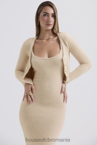 îmbrăcăminte House of CB gene bej cardigan moale pufos din tricot X4F68657