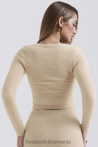 îmbrăcăminte House of CB gene bej cardigan moale pufos din tricot X4F68657