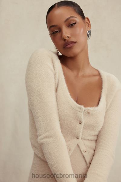 îmbrăcăminte House of CB gene bej cardigan moale pufos din tricot X4F68657