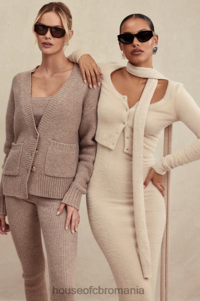 îmbrăcăminte House of CB gene bej cardigan moale pufos din tricot X4F68657
