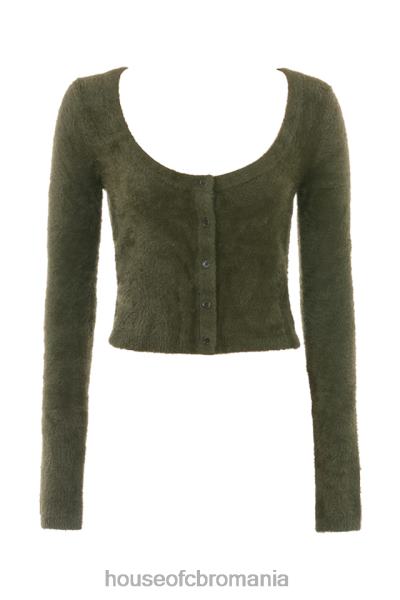 îmbrăcăminte House of CB gene kaki cardigan moale pufos din tricot X4F68658