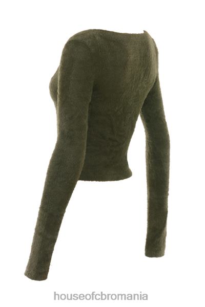 îmbrăcăminte House of CB gene kaki cardigan moale pufos din tricot X4F68658