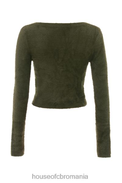 îmbrăcăminte House of CB gene kaki cardigan moale pufos din tricot X4F68658