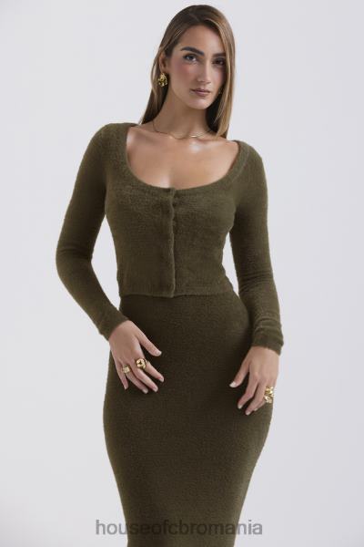 îmbrăcăminte House of CB gene kaki cardigan moale pufos din tricot X4F68658