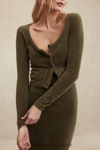 îmbrăcăminte House of CB gene kaki cardigan moale pufos din tricot X4F68658