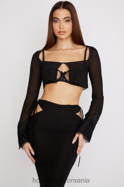 îmbrăcăminte House of CB tara cardigan decupat negru X4F68729