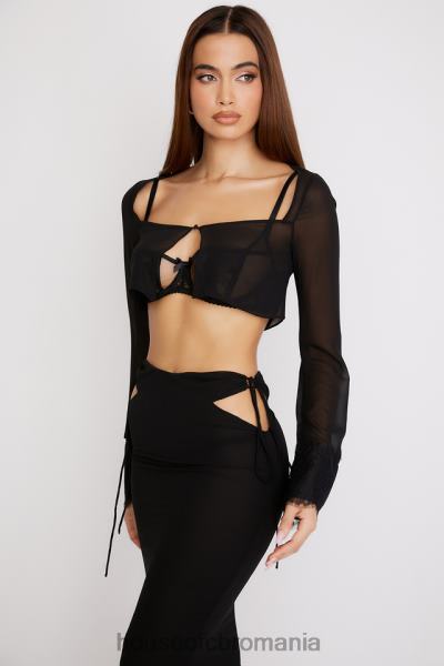 îmbrăcăminte House of CB tara cardigan decupat negru X4F68729