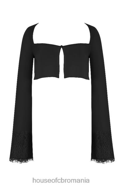 îmbrăcăminte House of CB tara cardigan decupat negru X4F68729