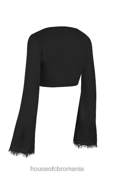 îmbrăcăminte House of CB tara cardigan decupat negru X4F68729