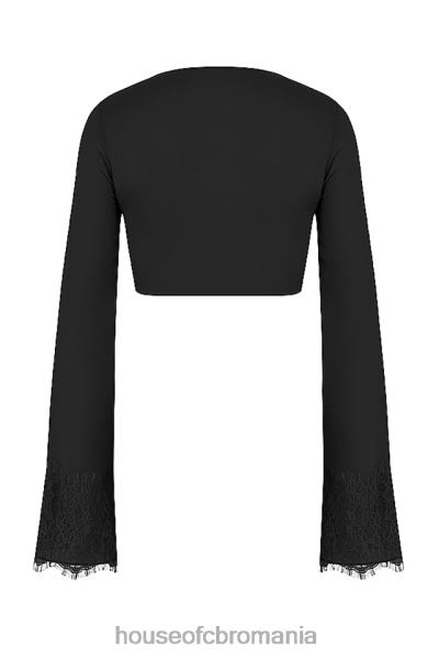 îmbrăcăminte House of CB tara cardigan decupat negru X4F68729