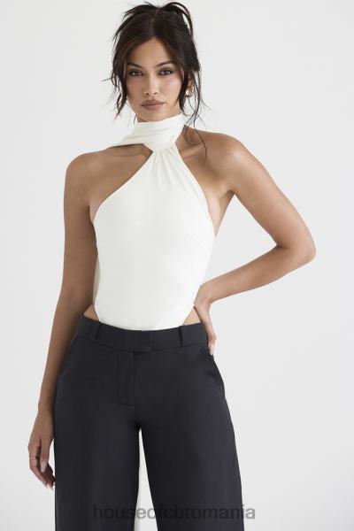 îmbrăcăminte House of CB Body cu decolteu din satin farrah ivory X4F68710