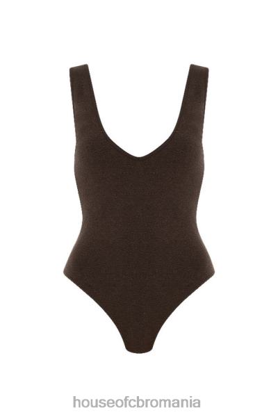 îmbrăcăminte House of CB Body maro Karisa cu decolteu în V X4F68770