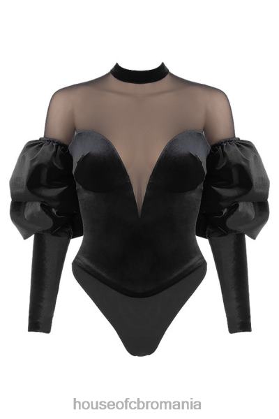 îmbrăcăminte House of CB Body monique din catifea neagră și tul X4F68775