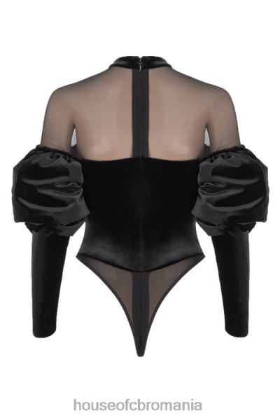 îmbrăcăminte House of CB Body monique din catifea neagră și tul X4F68775