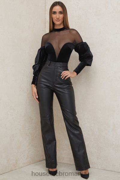 îmbrăcăminte House of CB Body monique din catifea neagră și tul X4F68775