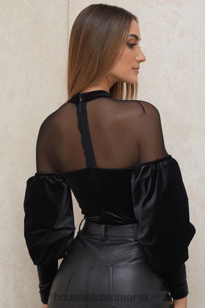 îmbrăcăminte House of CB Body monique din catifea neagră și tul X4F68775