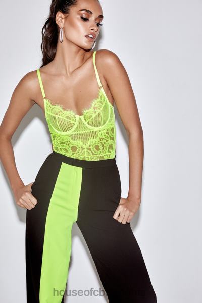 îmbrăcăminte House of CB body din dantela galben neon nadia X4F68814