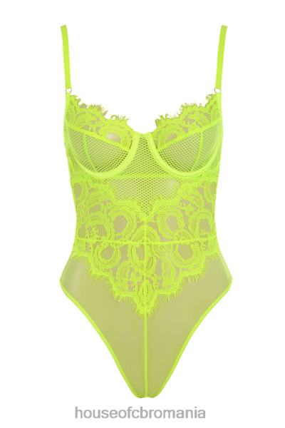 îmbrăcăminte House of CB body din dantela galben neon nadia X4F68814