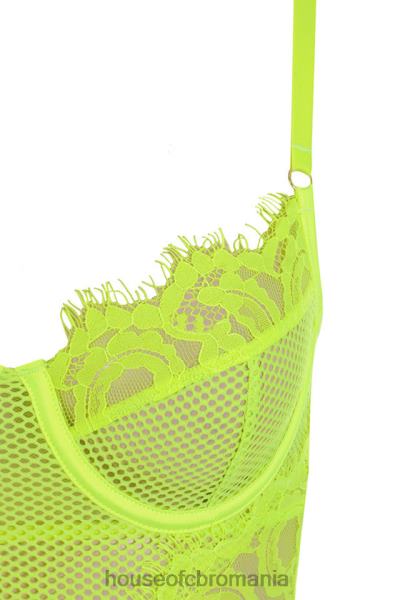 îmbrăcăminte House of CB body din dantela galben neon nadia X4F68814