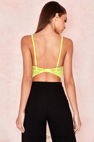 îmbrăcăminte House of CB body din dantela galben neon nadia X4F68814