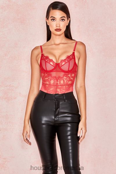 îmbrăcăminte House of CB body din dantela rosie nadia X4F68815