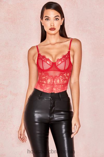 îmbrăcăminte House of CB body din dantela rosie nadia X4F68815