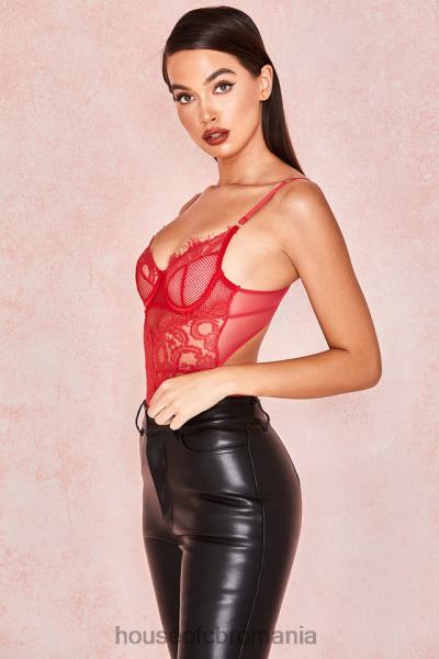 îmbrăcăminte House of CB body din dantela rosie nadia X4F68815