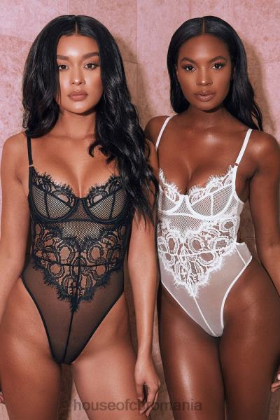 îmbrăcăminte House of CB nadia body alb din dantela X4F68820