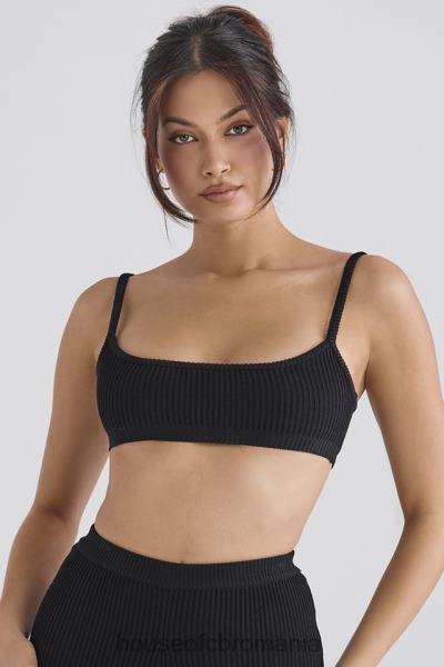 îmbrăcăminte House of CB Bralette din tricot cu nervuri negre mischa X4F68690