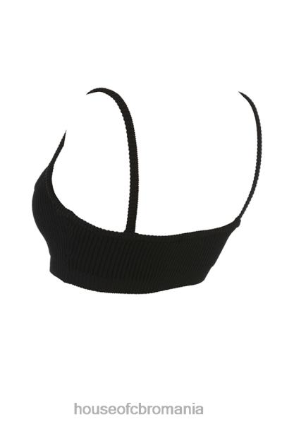 îmbrăcăminte House of CB Bralette din tricot cu nervuri negre mischa X4F68690