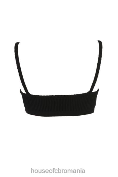 îmbrăcăminte House of CB Bralette din tricot cu nervuri negre mischa X4F68690