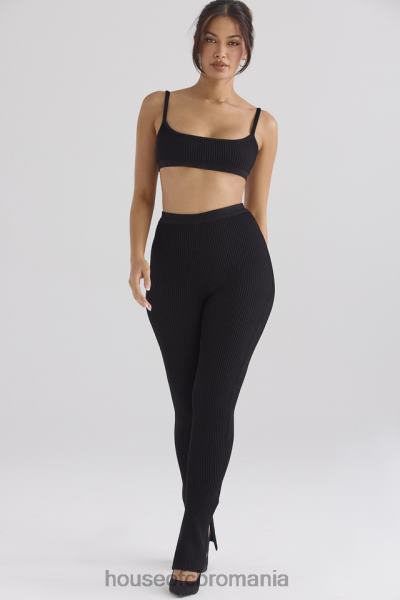 îmbrăcăminte House of CB Bralette din tricot cu nervuri negre mischa X4F68690