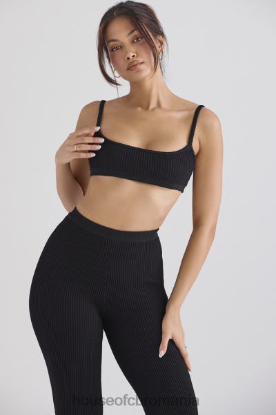 îmbrăcăminte House of CB Bralette din tricot cu nervuri negre mischa X4F68690