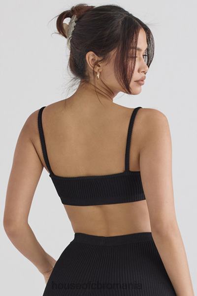 îmbrăcăminte House of CB Bralette din tricot cu nervuri negre mischa X4F68690