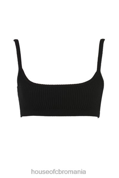 îmbrăcăminte House of CB Bralette din tricot cu nervuri negre mischa X4F68690