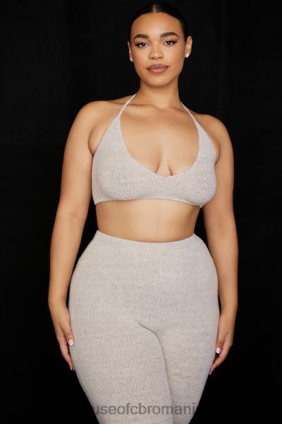 îmbrăcăminte House of CB bralette din tricot cu nervuri din fulgi de ovaz jolene X4F68731