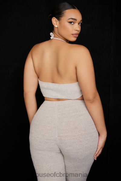 îmbrăcăminte House of CB bralette din tricot cu nervuri din fulgi de ovaz jolene X4F68731