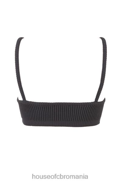 îmbrăcăminte House of CB bralette din tricot cu nervuri mischa gri închis X4F68703