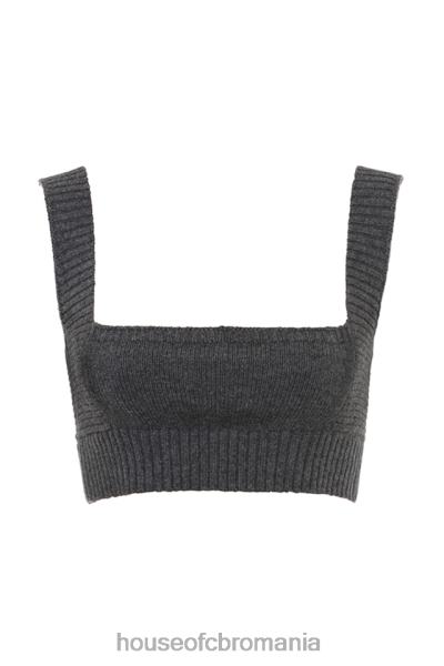 îmbrăcăminte House of CB bralette sia în amestec de cașmir, cărbune X4F68647