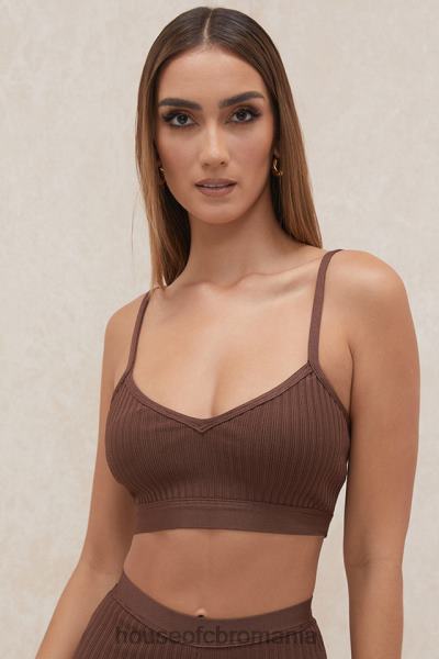 îmbrăcăminte House of CB evie ciocolată bandage bralette X4F68776