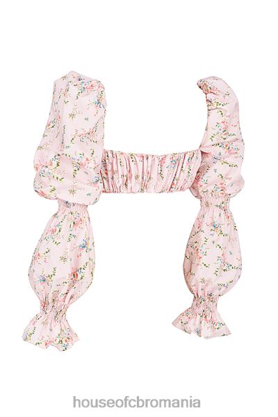 îmbrăcăminte House of CB henrietta top bralette încrețit floral roz X4F68745