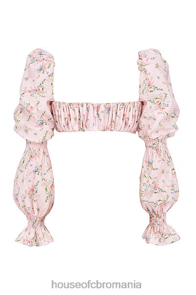 îmbrăcăminte House of CB henrietta top bralette încrețit floral roz X4F68745