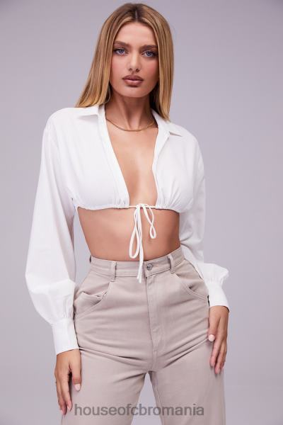 îmbrăcăminte House of CB mistress rocks wishlist cămașă decupată cu mânecă balon și bralette X4F68739