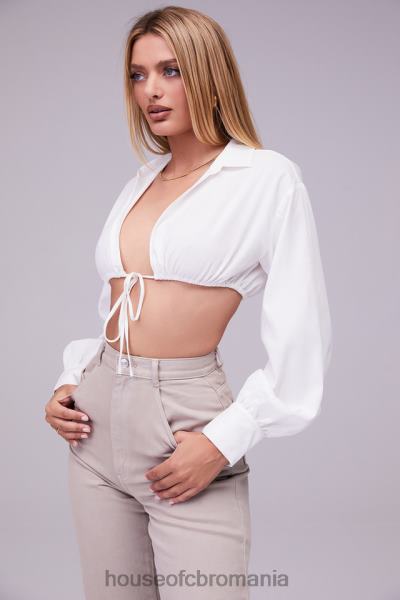 îmbrăcăminte House of CB mistress rocks wishlist cămașă decupată cu mânecă balon și bralette X4F68739