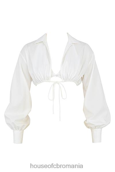 îmbrăcăminte House of CB mistress rocks wishlist cămașă decupată cu mânecă balon și bralette X4F68739