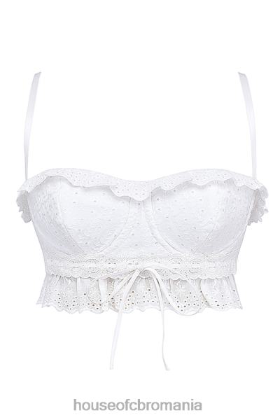 îmbrăcăminte House of CB top bralette federica white broderie anglais X4F68674