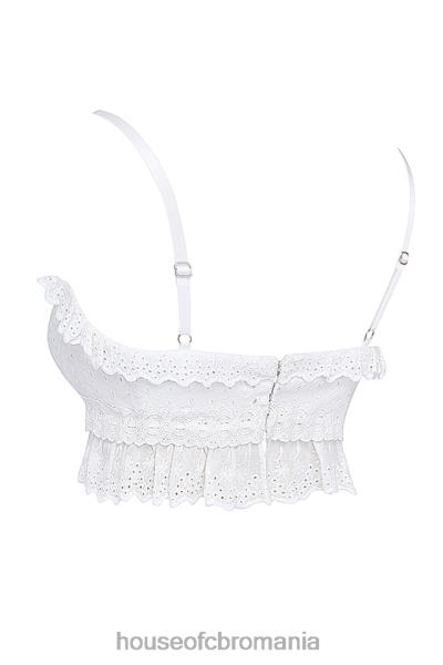 îmbrăcăminte House of CB top bralette federica white broderie anglais X4F68674