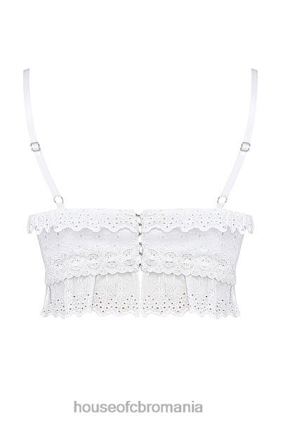 îmbrăcăminte House of CB top bralette federica white broderie anglais X4F68674