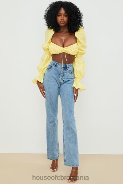 îmbrăcăminte House of CB top bralette henrietta lemon floral încrețit X4F68746